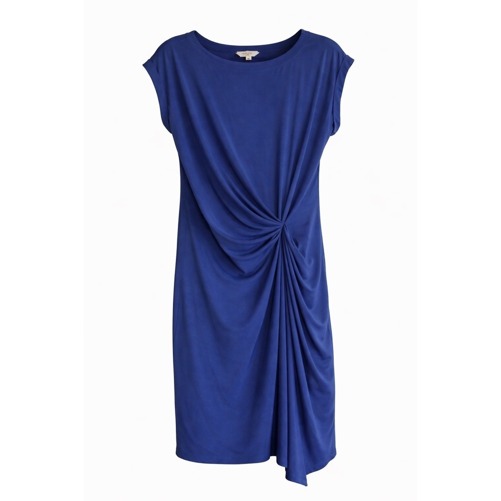 Kenneth Cole Reaction Ink Blue Draped Dress NWT Size S Gathered Front MSRP $89